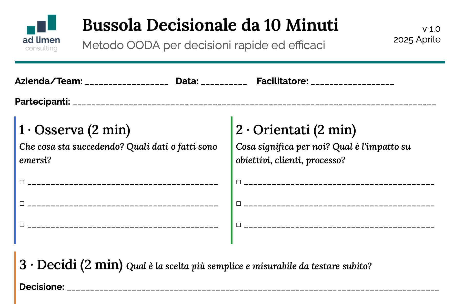 A screenshot of the Decision Compass